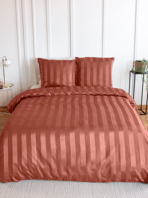 Parure de lit 1 ou 2 personnes en satin + 2 taies - Kiabi