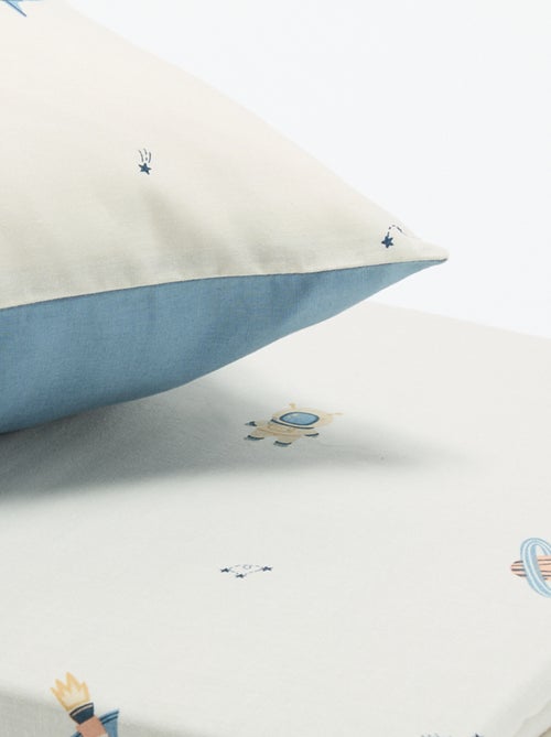 Parure de lit 1 personne 140x200 cm en coton - Kiabi Parure de lit 1 personne 140x200 cm en coton - Kiabi
