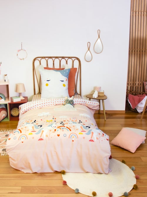 Parure de lit 1 personne 2 pièces : housse de couette + taie d'oreiller - Kiabi