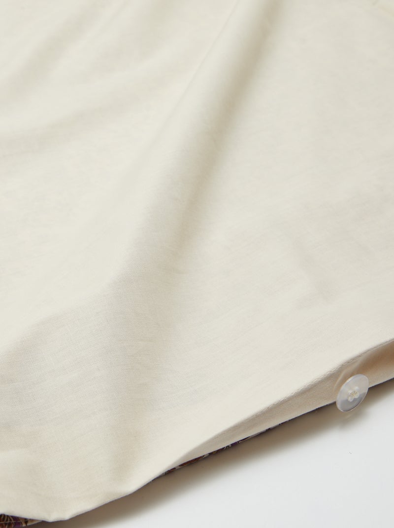 Parure de lit 2 personnes 240 x 220cm en coton 57 fils - Kiabi Home Beige - Kiabi