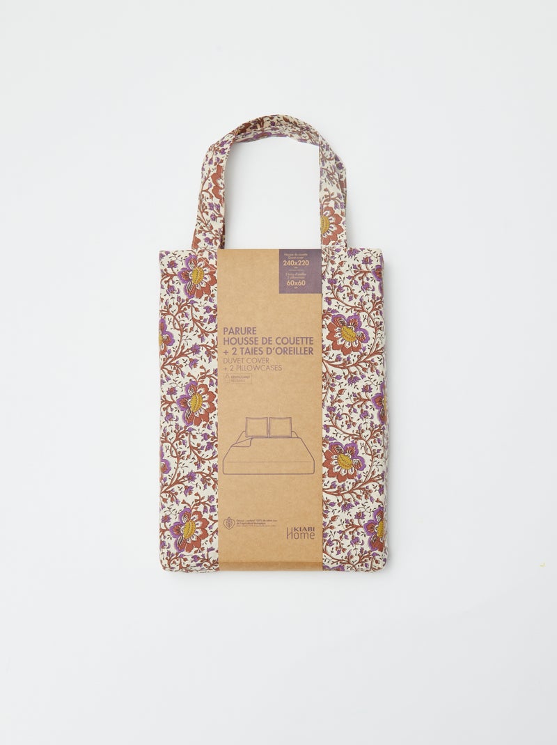 Parure de lit 2 personnes 240 x 220cm en coton 57 fils - Kiabi Home Beige - Kiabi