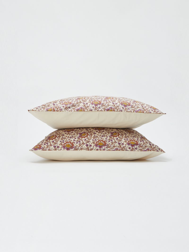 Parure de lit 2 personnes 240 x 220cm en coton 57 fils - Kiabi Home Beige - Kiabi