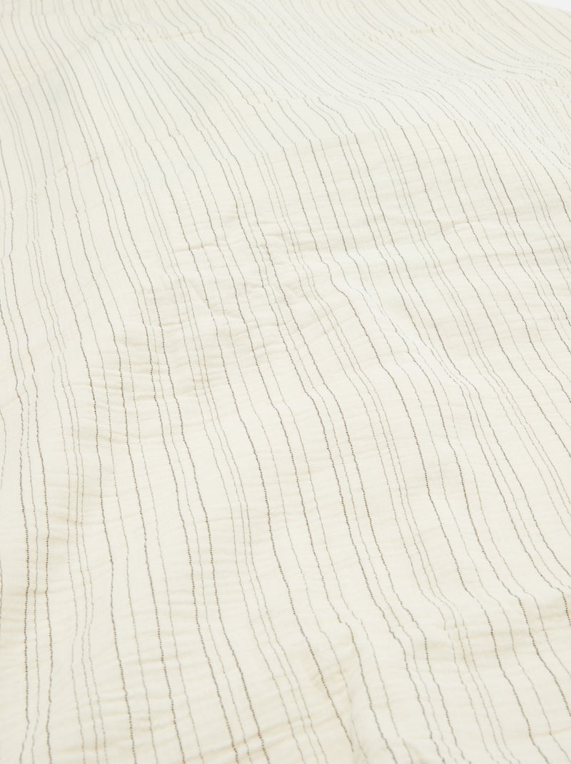 Parure de lit 2 personnes (240 x 220cm) en gaze de coton - Kiabi Home Beige rayé - Kiabi