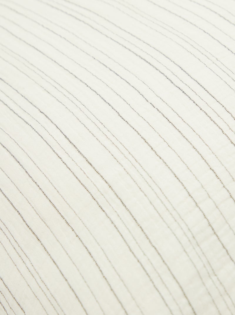 Parure de lit 2 personnes (240 x 220cm) en gaze de coton - Kiabi Home Beige rayé - Kiabi