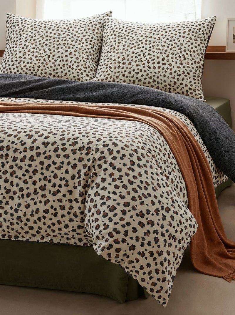 Parure de lit 2 personnes (240 x 220cm) en gaze de coton - Kiabi Home Beige/marron - Kiabi