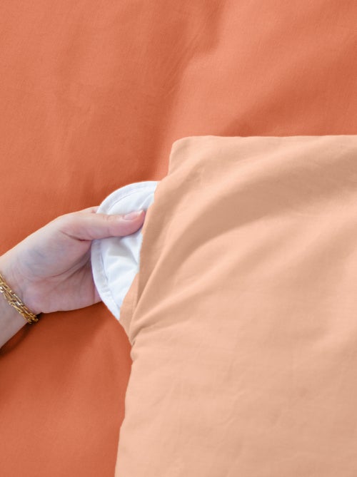 Parure de lit + 2 taies d'oreiller en coton uni 240x220 - 260x240 - Kiabi