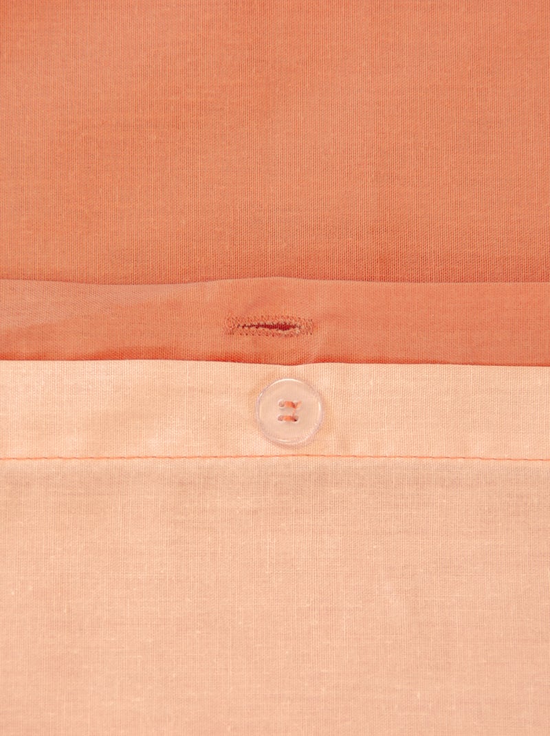 Parure de lit + 2 taies d'oreiller en coton uni 240x220 - 260x240 Orange - Kiabi