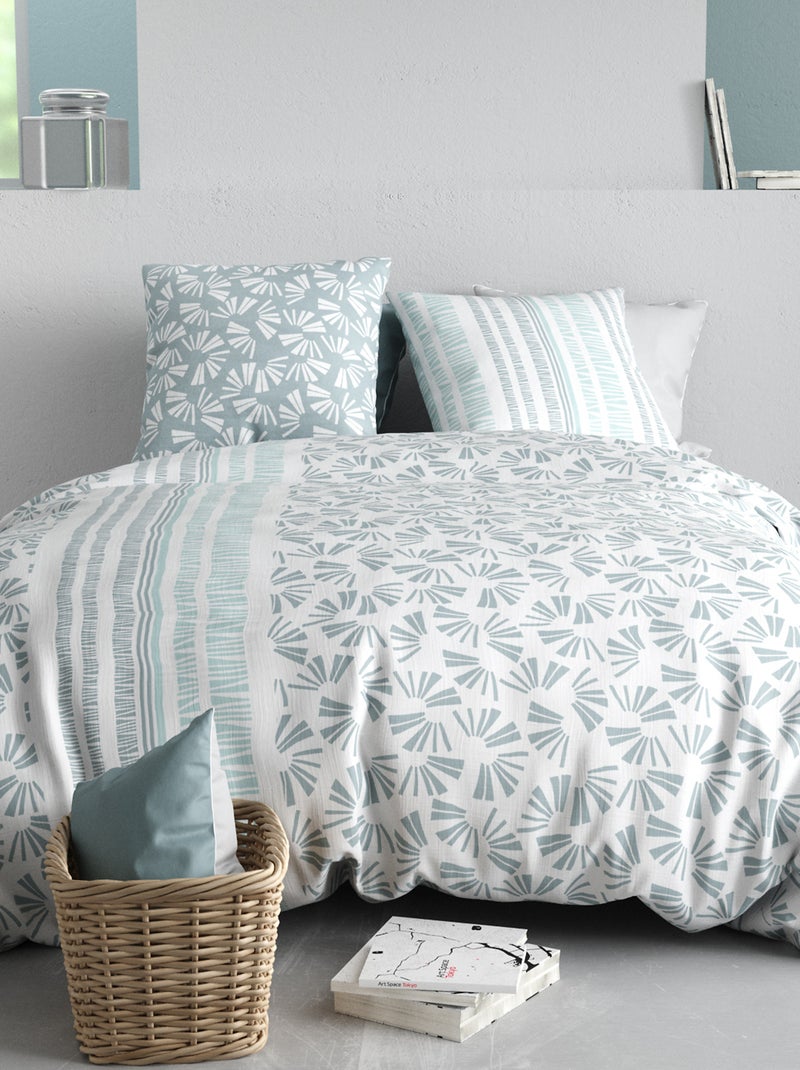 Parure de lit imprimée - 2 personnes Beige - Kiabi