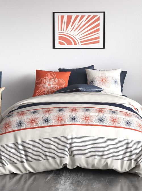 Parure de lit imprimée housse de couette + 2 taies - 2 personnes - Kiabi