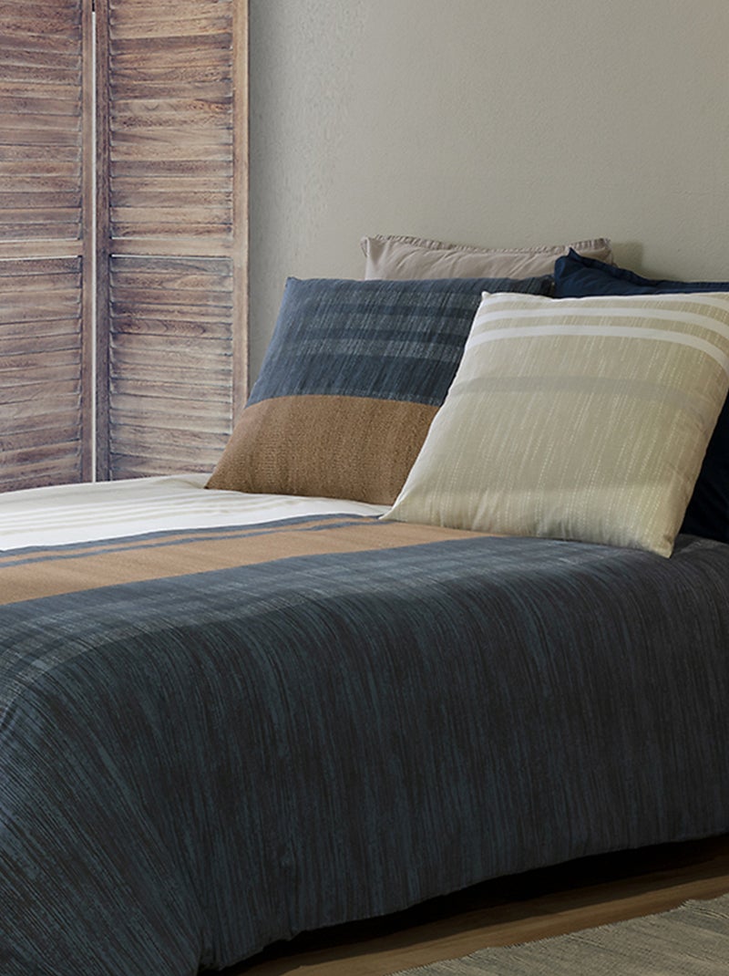 Parure de lit imprimée housse de couette + 2 taies - 2 personnes Bleu - Kiabi