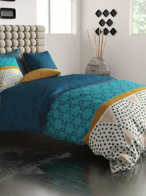 Parure de lit imprimée housse de couette + 2 taies - 2 personnes - Kiabi