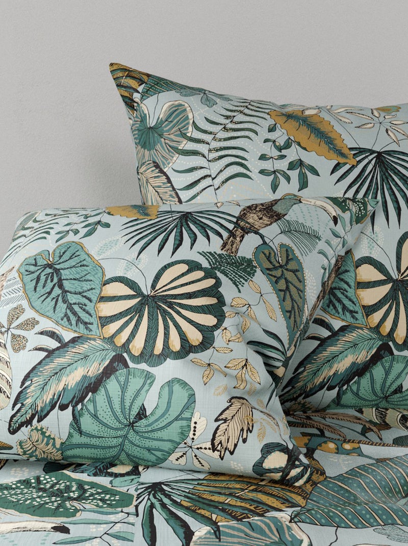 Parure de lit imprimée housse de couette + 2 taies - 2 personnes Vert - Kiabi