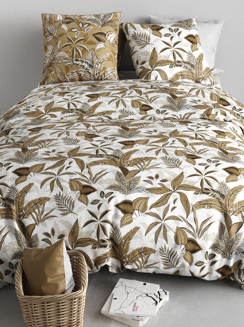 Parure de lit imprimée housse de couette + 2 taies d'oreiller - 2 personnes Orange - Kiabi