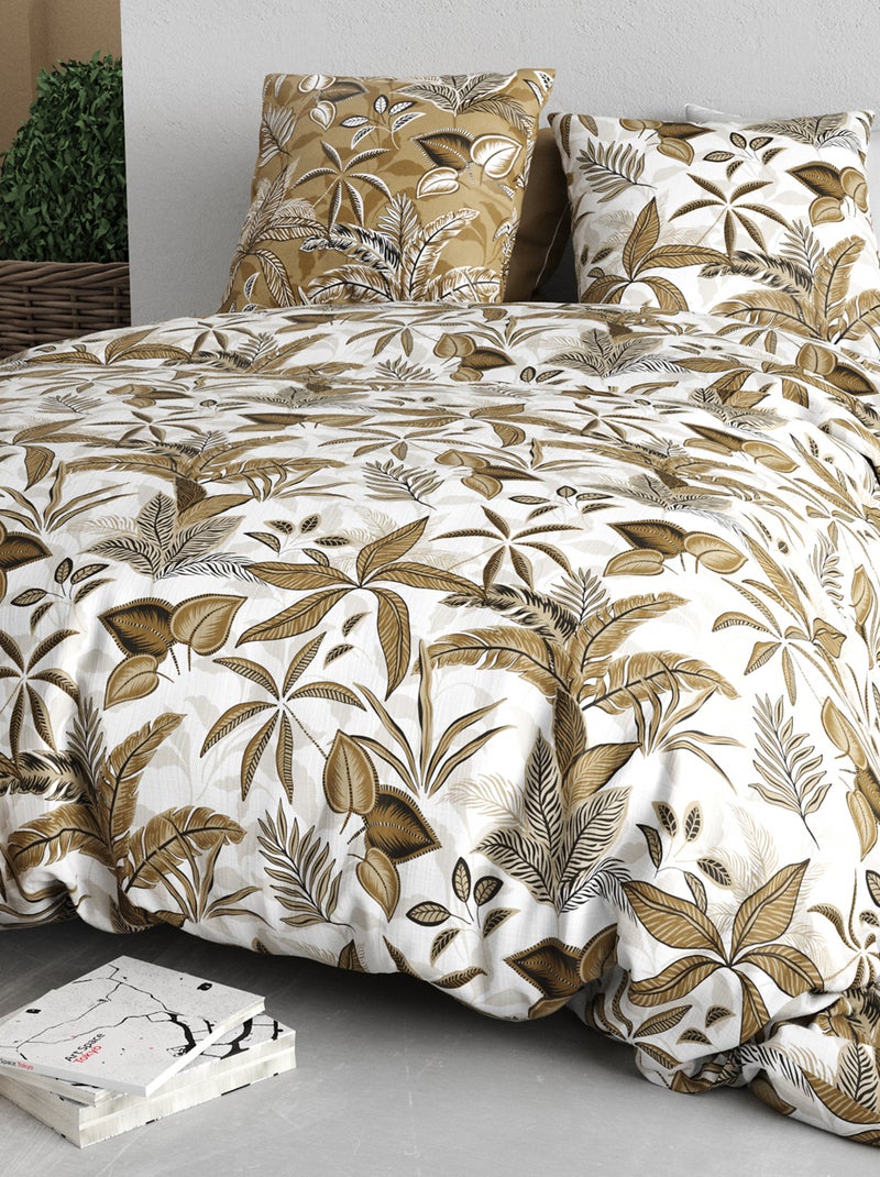 Parure de lit imprimée housse de couette + 2 taies d'oreiller - 2 personnes Orange - Kiabi