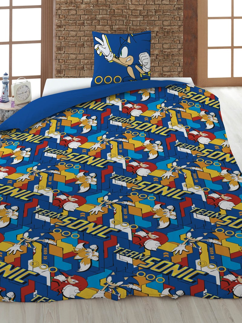 Parure de lit 'Sonic' - 1 personne Bleu - Kiabi