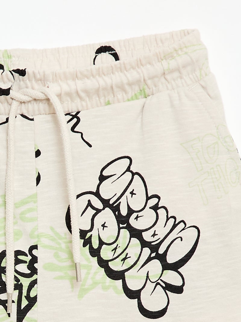 Patterned Bermuda Shorts White - Kiabi