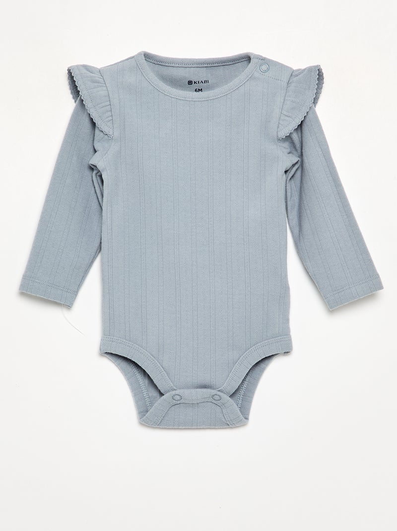 Patterned Bodysuits with Frilled Collar Beige - Kiabi
