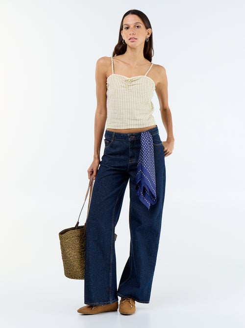 Patterned Cropped Top with Adjustable Straps - Kiabi