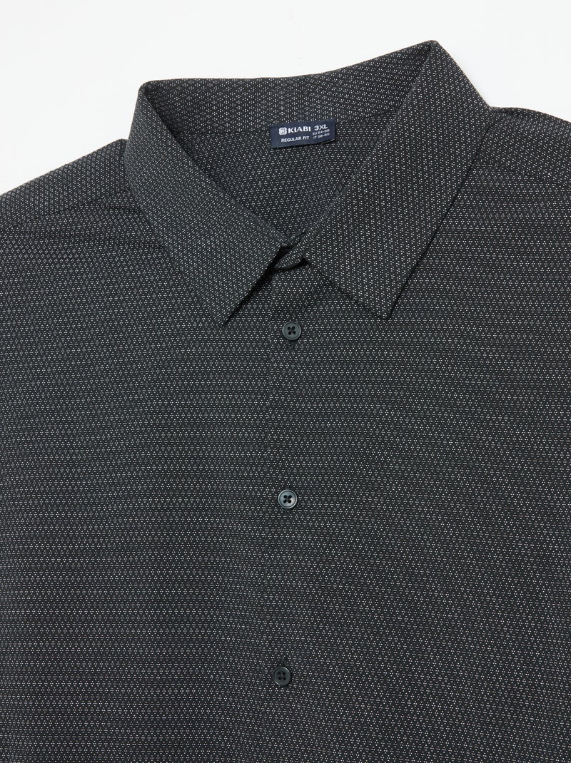 Patterned Dobby Shirt Black - Kiabi