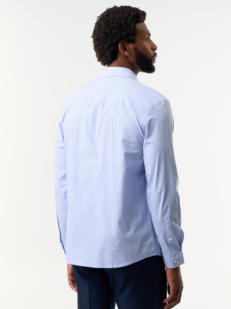 Patterned Dobby Shirt Blue - Kiabi