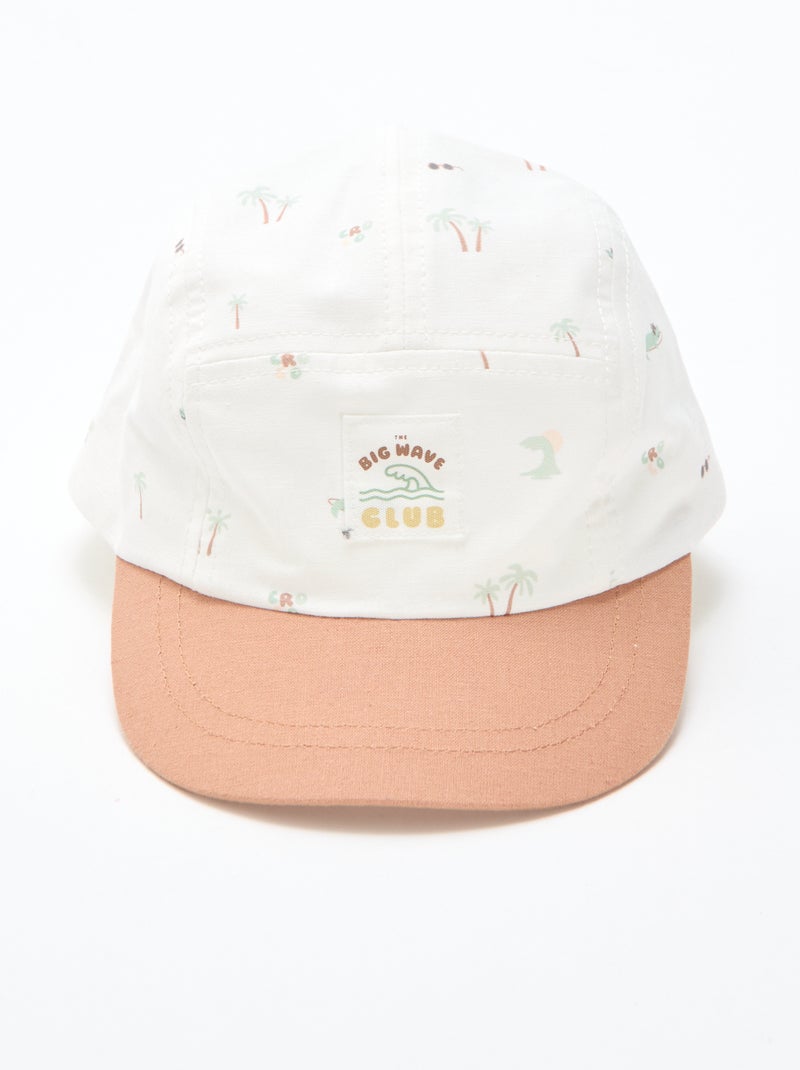 Patterned Fabric Cap Beige - Kiabi