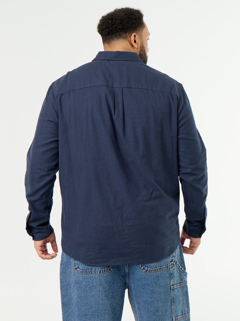 Patterned flannel shirt Blue - Kiabi