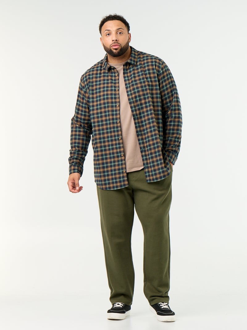 Patterned flannel shirt Green - Kiabi