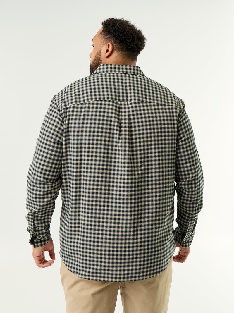 Patterned flannel shirt Green - Kiabi