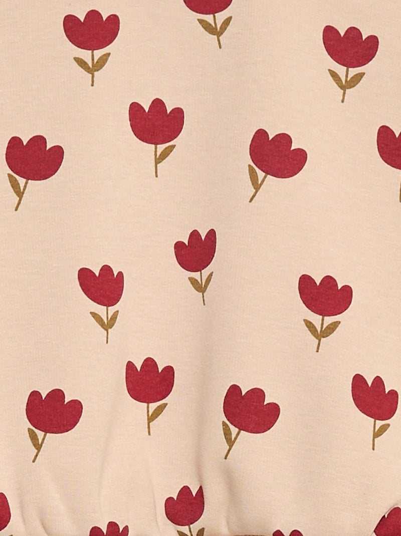 Patterned Fleece Pullover Beige - Kiabi