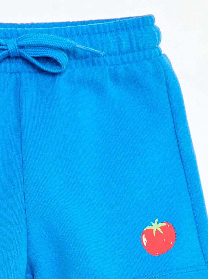 Patterned Fleece Shorts Blue - Kiabi