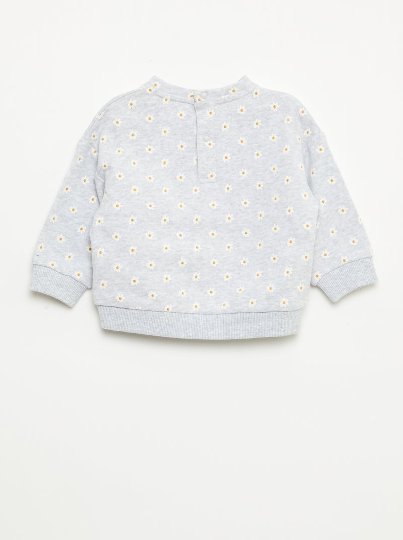 Patterned Fleece Sweatshirt Grey - Kiabi