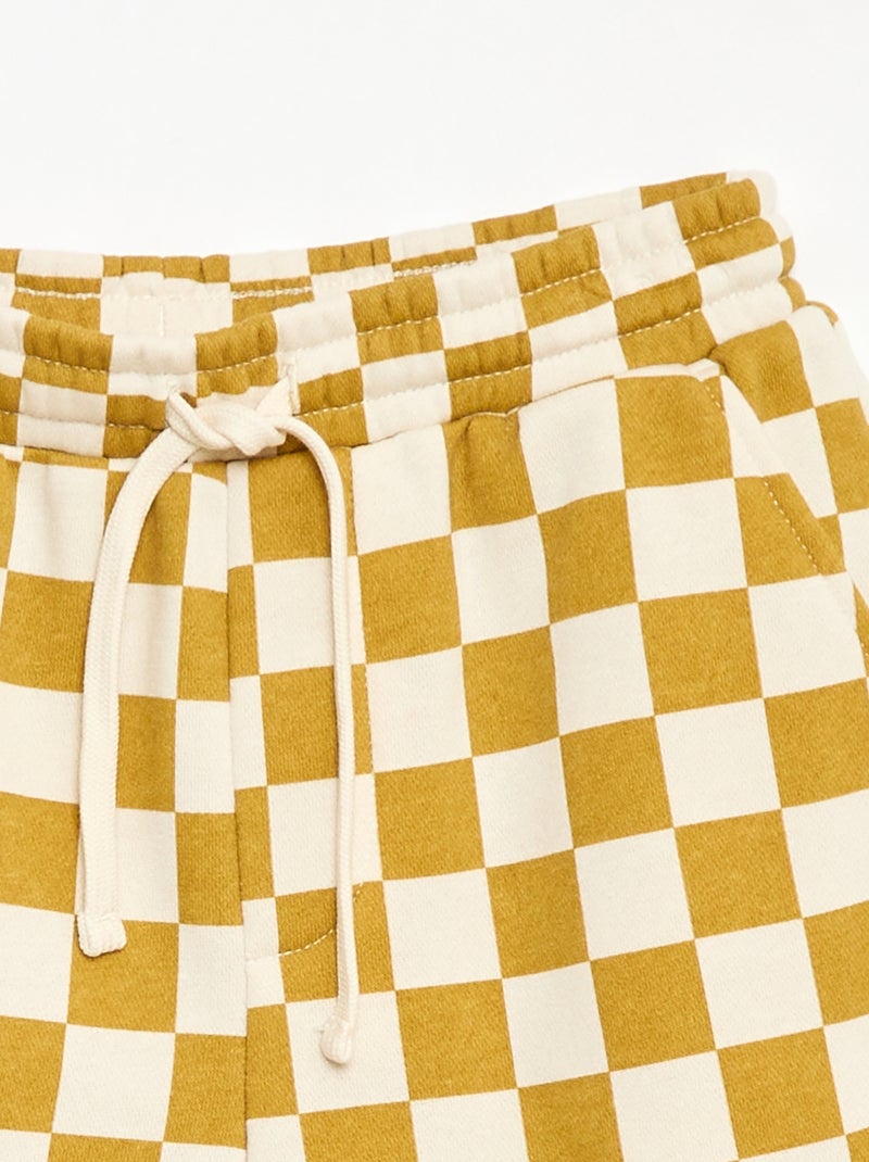 Patterned French Terry Bermuda Shorts Beige - Kiabi