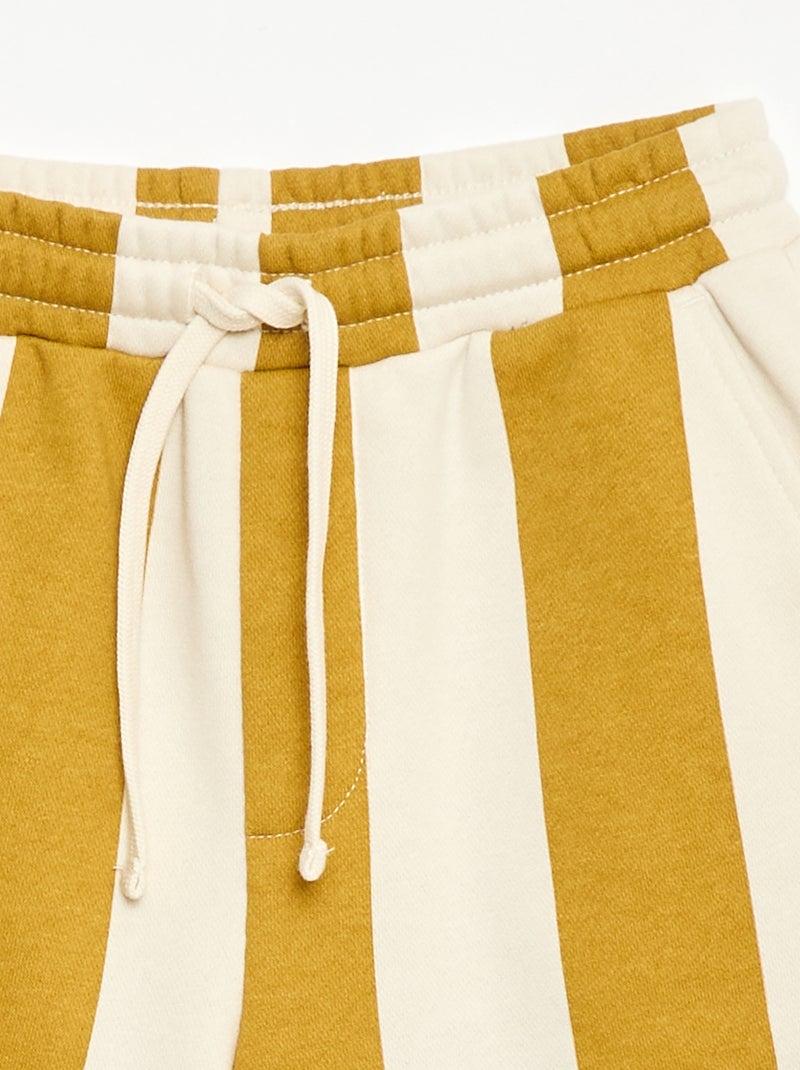 Patterned French Terry Bermuda Shorts Beige - Kiabi
