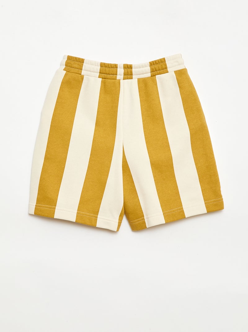 Patterned French Terry Bermuda Shorts Beige - Kiabi