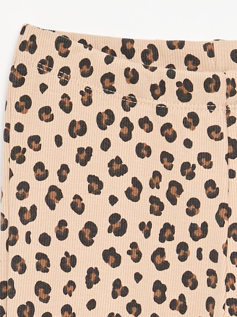 Patterned Long Leggings Beige - Kiabi