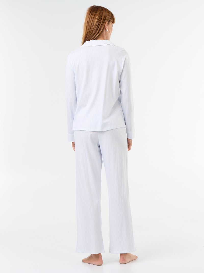 Patterned Long Pajama Set - 2-Piece Blue - Kiabi