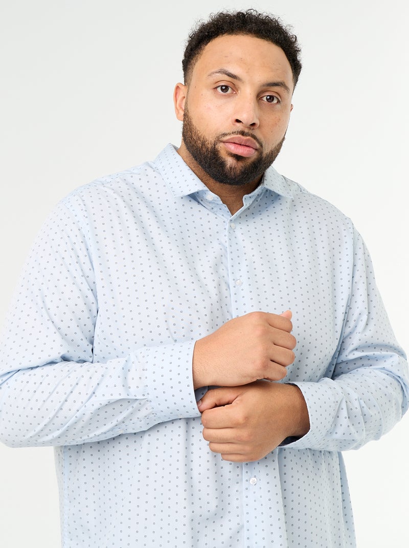 Patterned long-sleeve shirt Blue - Kiabi