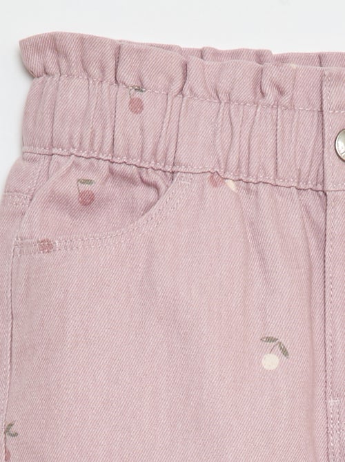 Patterned Mom Fit Denim Trousers - Kiabi