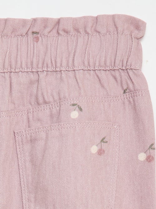 Patterned Mom Fit Denim Trousers - Kiabi