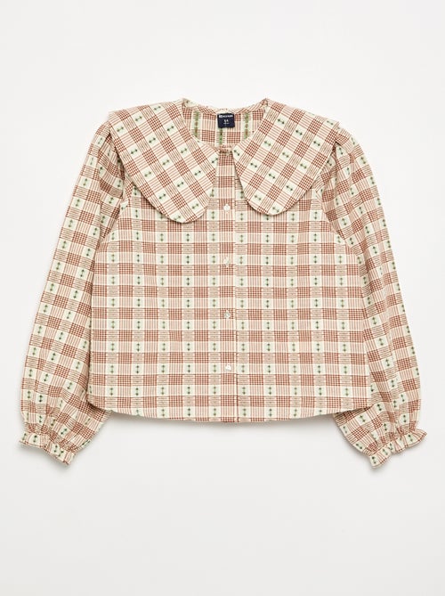 Patterned Plaid Blouse - Kiabi