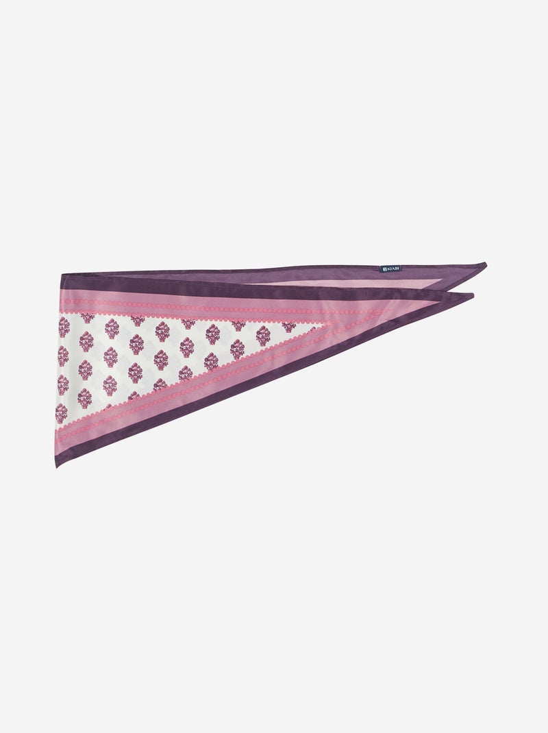Patterned Satin Scarf Pink - Kiabi