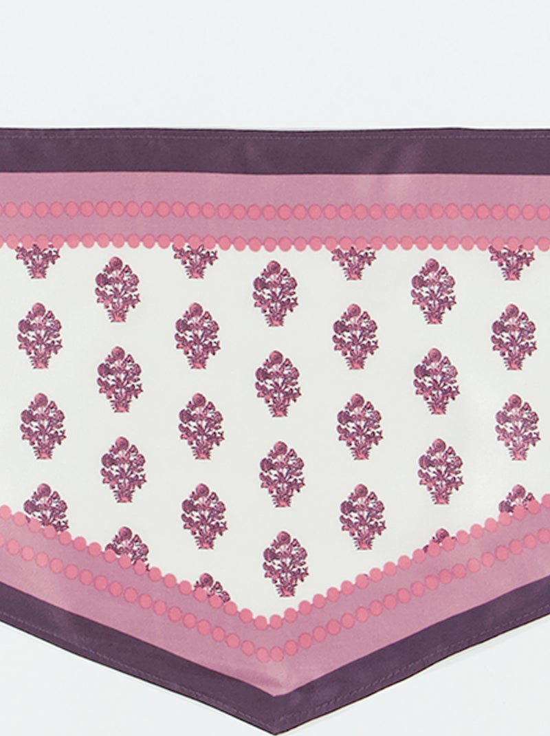Patterned Satin Scarf Pink - Kiabi