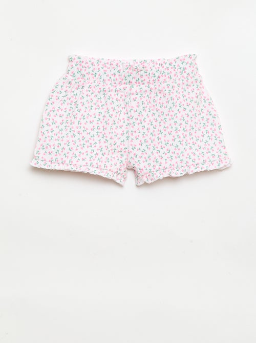 Patterned shorts with ruffled hem - Kiabi