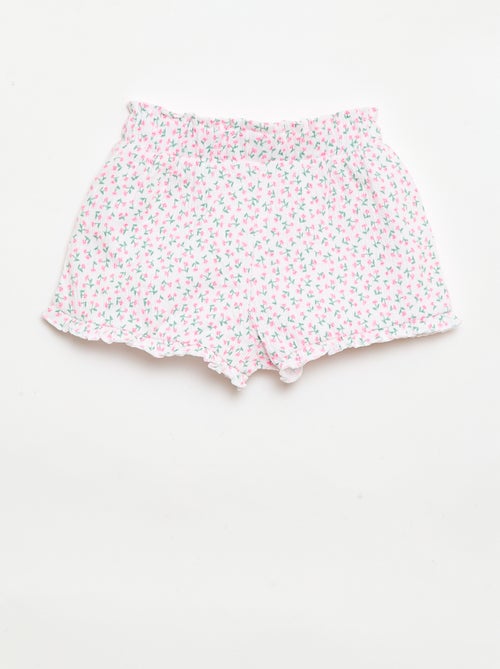 Patterned shorts with ruffled hem - Kiabi