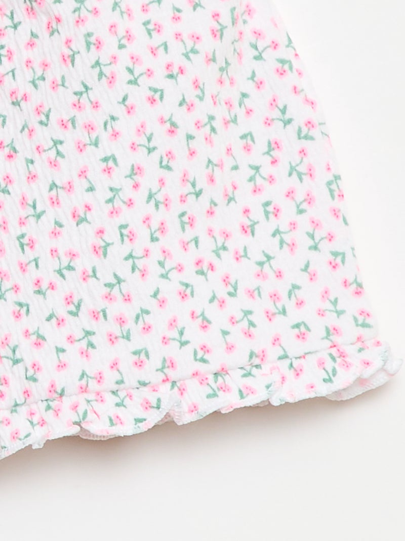 Patterned shorts with ruffled hem Pink - Kiabi