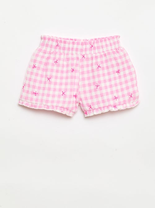 Patterned shorts with ruffled hem - Kiabi