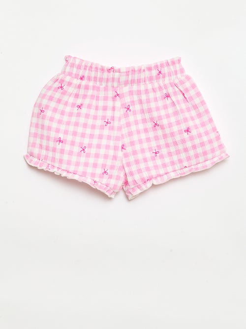 Patterned shorts with ruffled hem - Kiabi