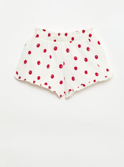 Patterned shorts with ruffled hem - Kiabi