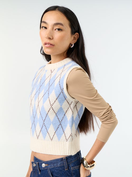 Patterned Sleeveless Sweater - Kiabi