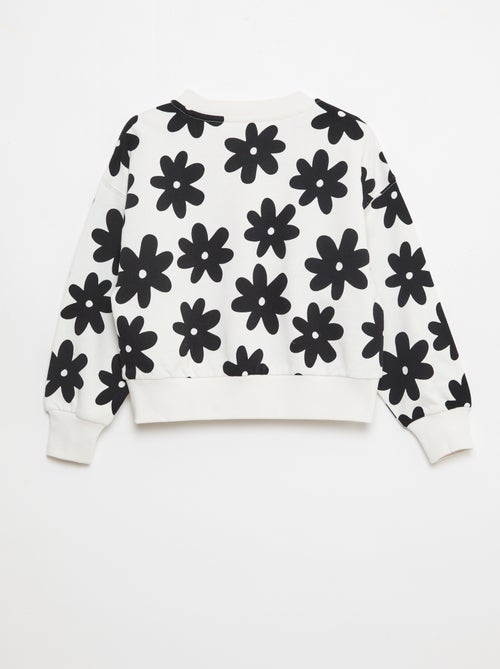 Patterned Sweatshirt with Round Neck - Kiabi Patterned Sweatshirt with Round Neck - Kiabi